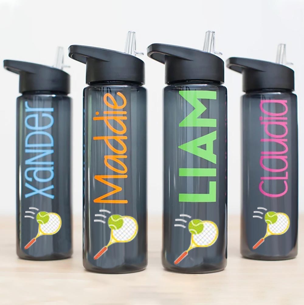 Tennis Water Bottle with Name