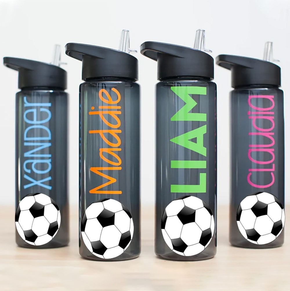 Soccer Water Bottle with Name